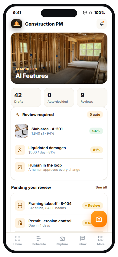 KI-Module für Bausoftware mobile view