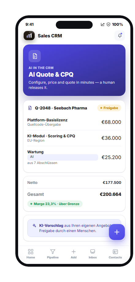 Mobile CPQ-Angebotserstellung