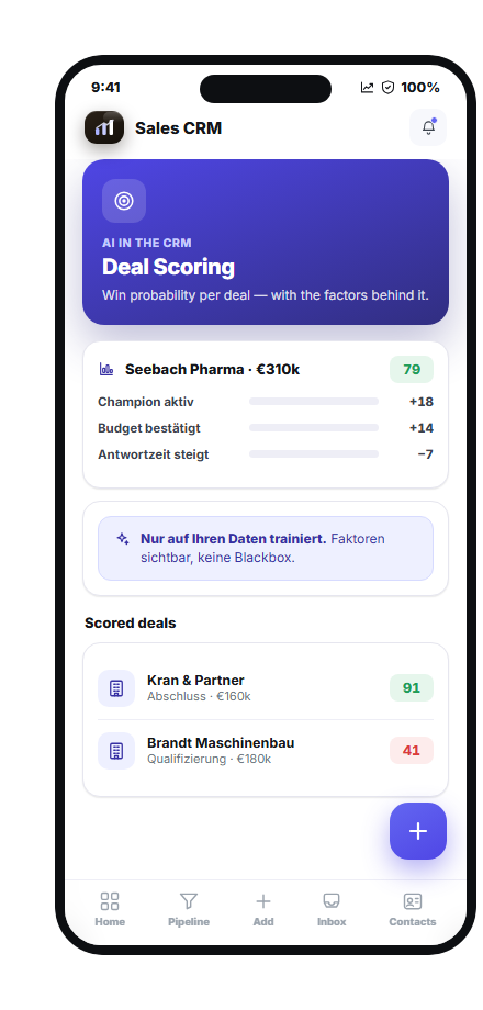 Mobiles KI-Deal-Scoring mit Faktoren